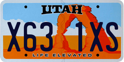 UT license plate X631XS