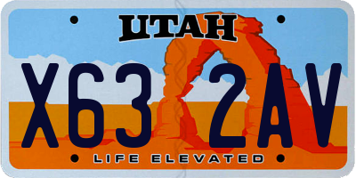 UT license plate X632AV