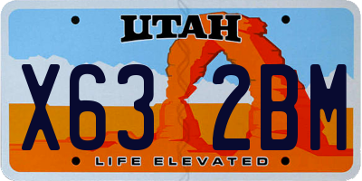 UT license plate X632BM