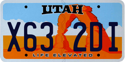 UT license plate X632DI