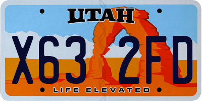 UT license plate X632FD