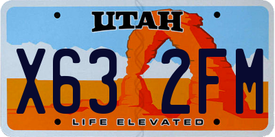 UT license plate X632FM