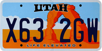 UT license plate X632GW