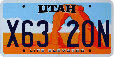 UT license plate X632ON