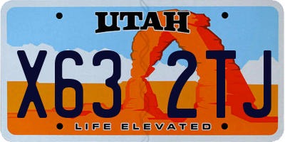 UT license plate X632TJ