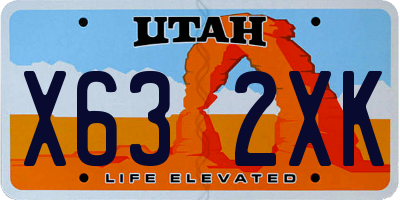 UT license plate X632XK