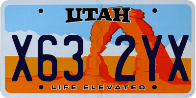 UT license plate X632YX