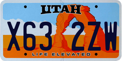 UT license plate X632ZW