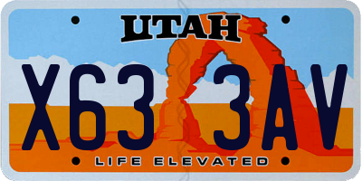 UT license plate X633AV