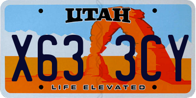UT license plate X633CY