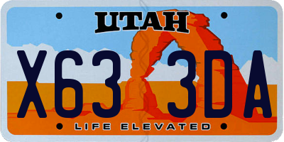 UT license plate X633DA