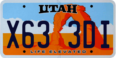 UT license plate X633DI