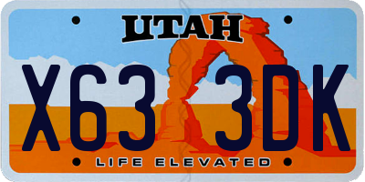 UT license plate X633DK