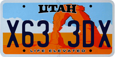 UT license plate X633DX
