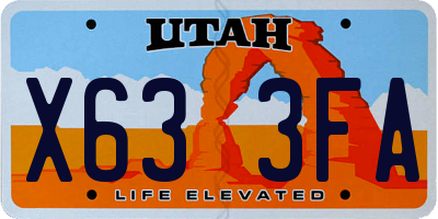 UT license plate X633FA