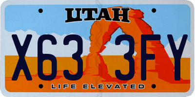 UT license plate X633FY
