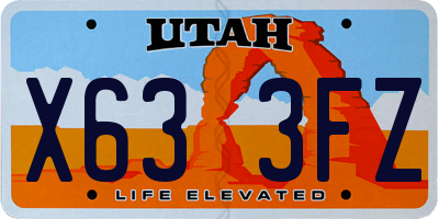UT license plate X633FZ