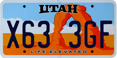UT license plate X633GF