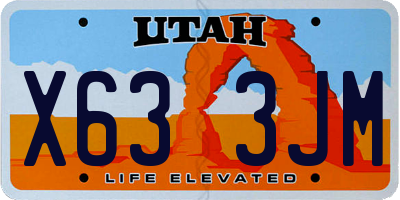 UT license plate X633JM