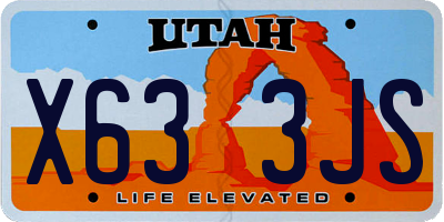 UT license plate X633JS