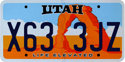 UT license plate X633JZ