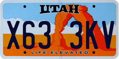 UT license plate X633KV