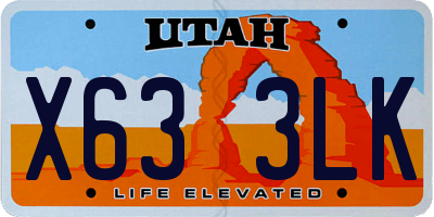 UT license plate X633LK