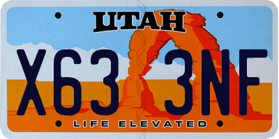 UT license plate X633NF
