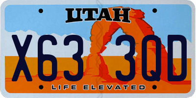 UT license plate X633QD