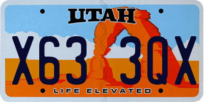 UT license plate X633QX