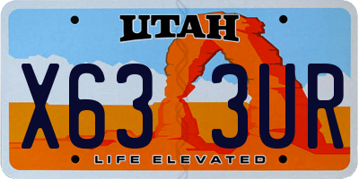 UT license plate X633UR