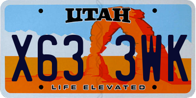 UT license plate X633WK