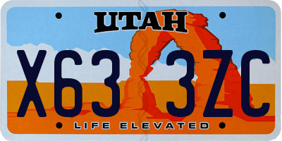UT license plate X633ZC