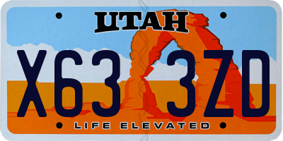 UT license plate X633ZD