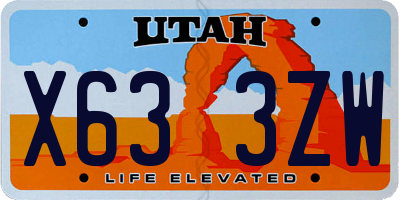 UT license plate X633ZW