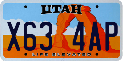 UT license plate X634AP
