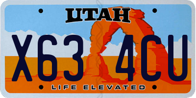 UT license plate X634CU