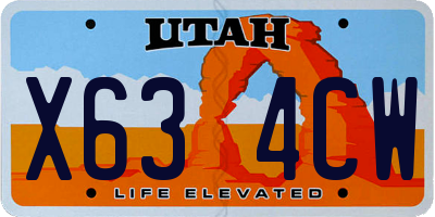 UT license plate X634CW