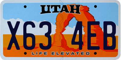 UT license plate X634EB