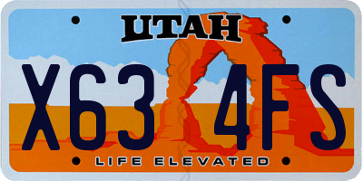 UT license plate X634FS