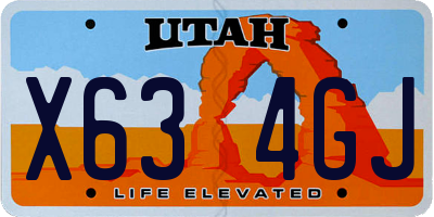 UT license plate X634GJ