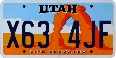 UT license plate X634JF