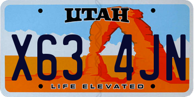 UT license plate X634JN