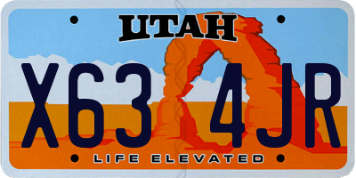 UT license plate X634JR