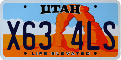 UT license plate X634LS