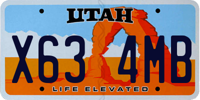 UT license plate X634MB