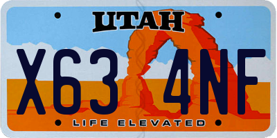 UT license plate X634NF