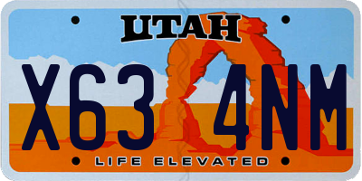 UT license plate X634NM