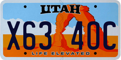 UT license plate X634OC