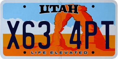 UT license plate X634PT